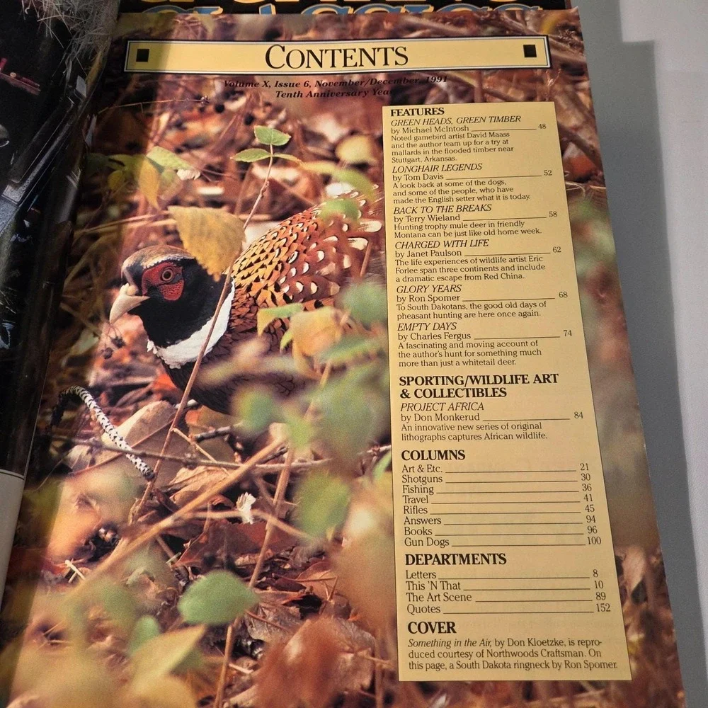 Sporting Classics Magazine 1991 Lot Of 6 Hunting &‎ Fishing Collectible